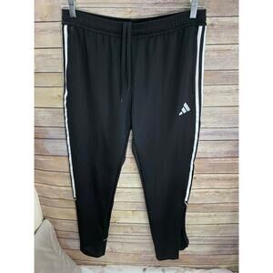 Adidas Sweatpants Mens Large Red Track Pant Warmup 3 Stripe Climalite Logo